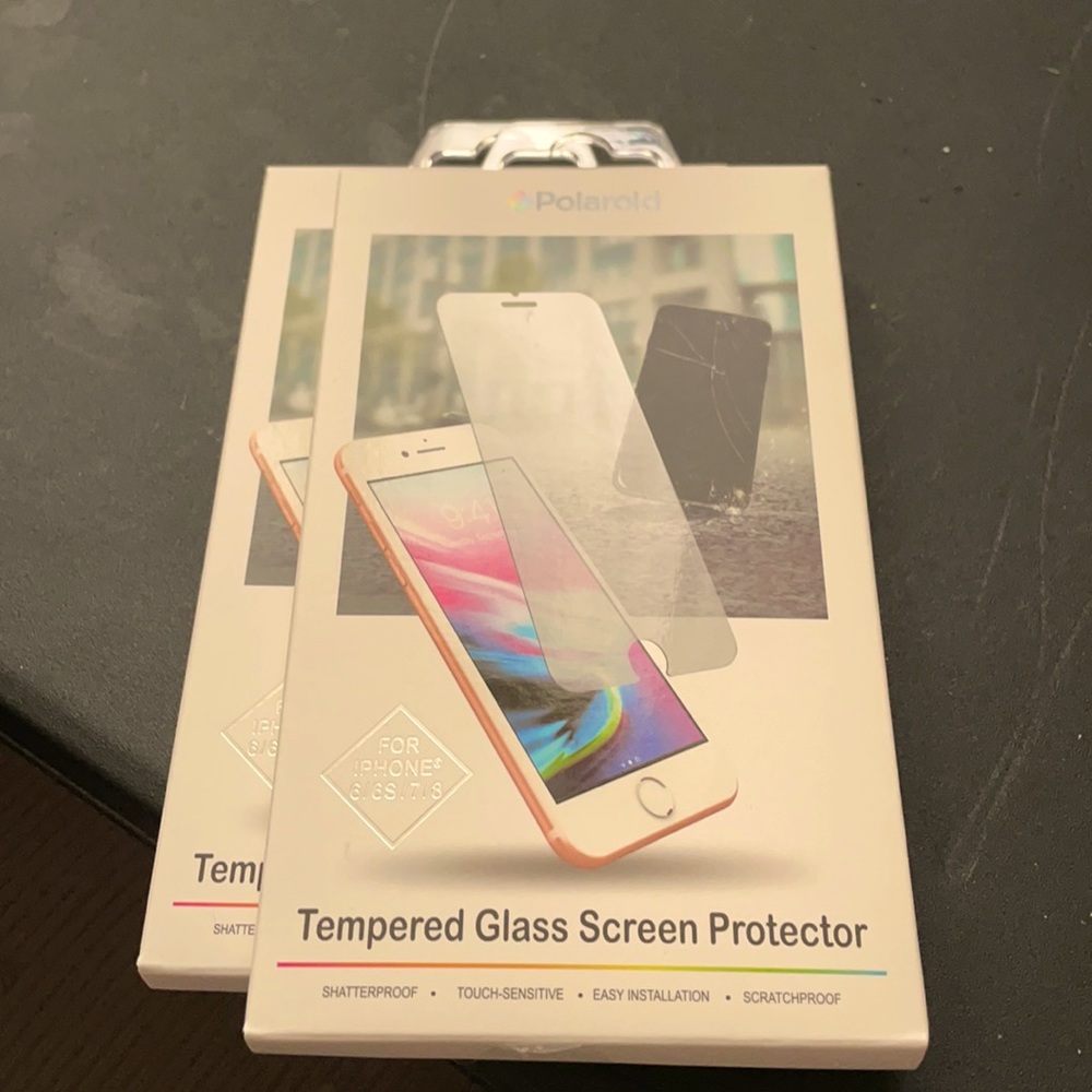 Polaroid tempered glass screen protector NWT x2